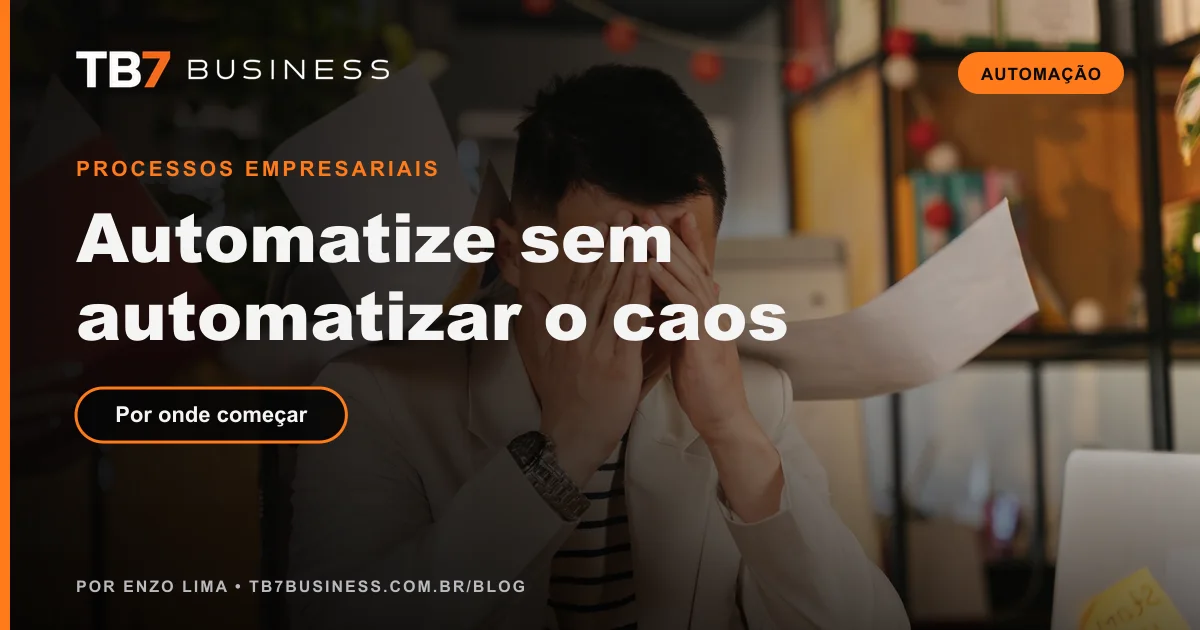 Profissional sobrecarregado com tarefas repetitivas que precisam ser automatizadas